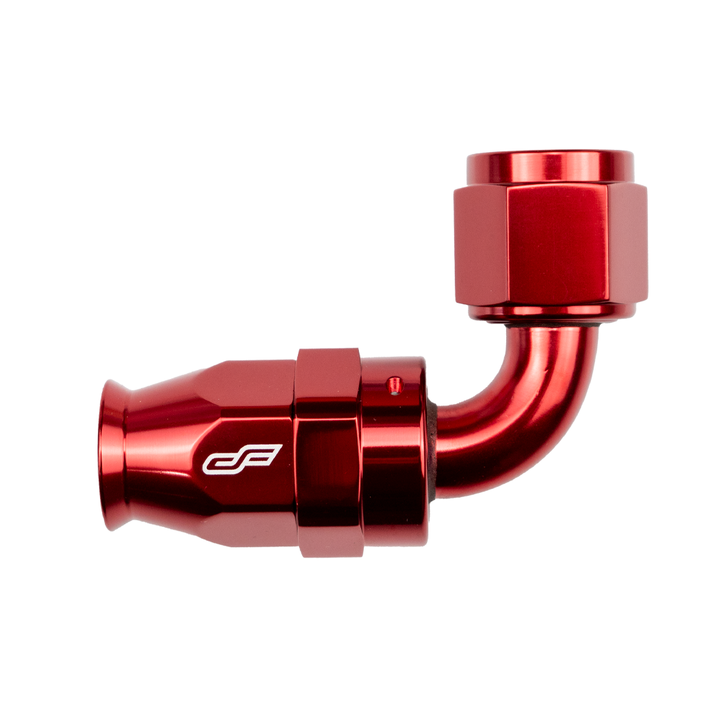-8 AN 90 Degree Female Aluminum Hose End (PTFE)