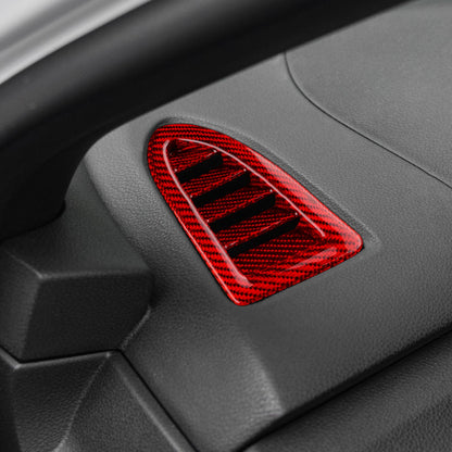 Rexpeed Dry Carbon Defroster Vent Covers - Black / Red (2 units as a set) (2022+ WRX) - Rexpeed