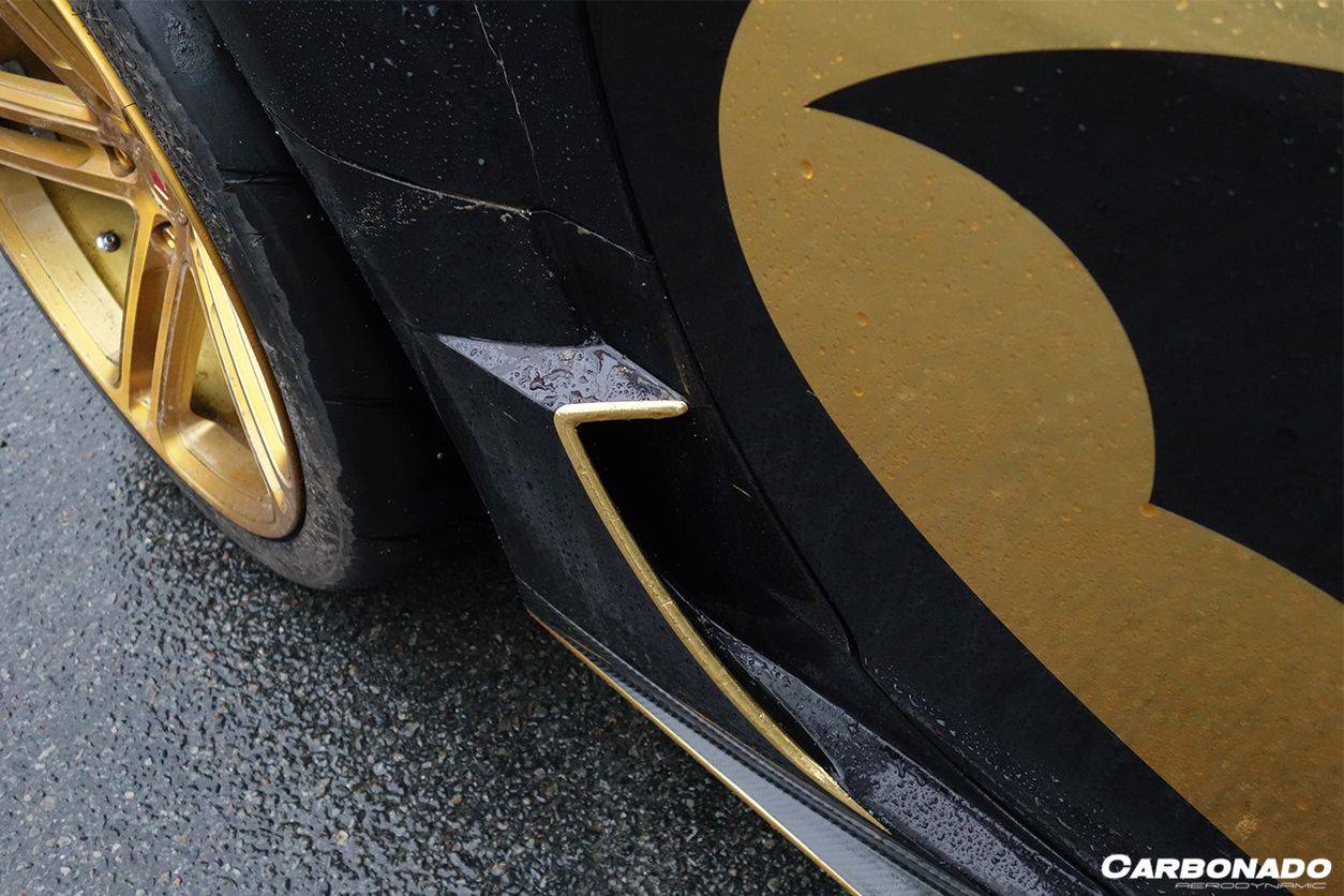 Carbonado 2013-2019 Corvette C7 PD Style Carrocería ancha con bengalas traseras y faldones laterales