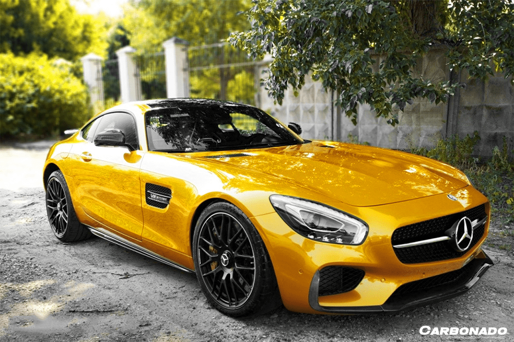 Faldones divisores de fibra de carbono estilo OEM para Mercedes Benz AMG GT GTS Carbonado 2015-2017