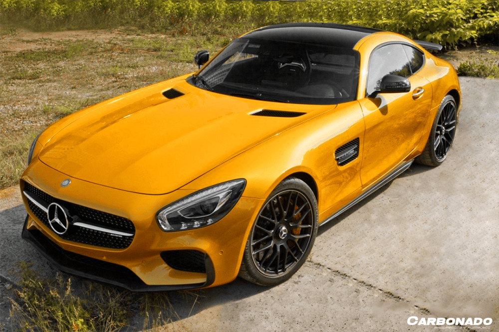 Faldones divisores de fibra de carbono estilo OEM para Mercedes Benz AMG GT GTS Carbonado 2015-2017
