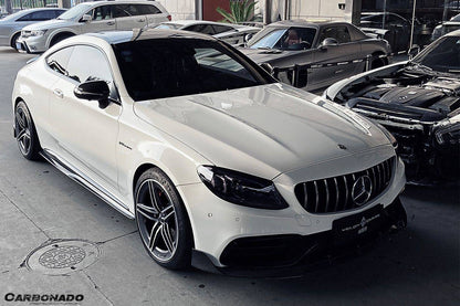 Faldones laterales de fibra de carbono para Mercedes Benz W205 C63 S AMG Coupé Carbonado 2015-2021, extensión de labio adicional