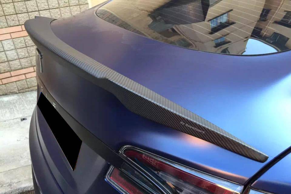 Alerón de maletero de fibra de carbono estilo Tesla Model S RS Carbonado 2012-2015