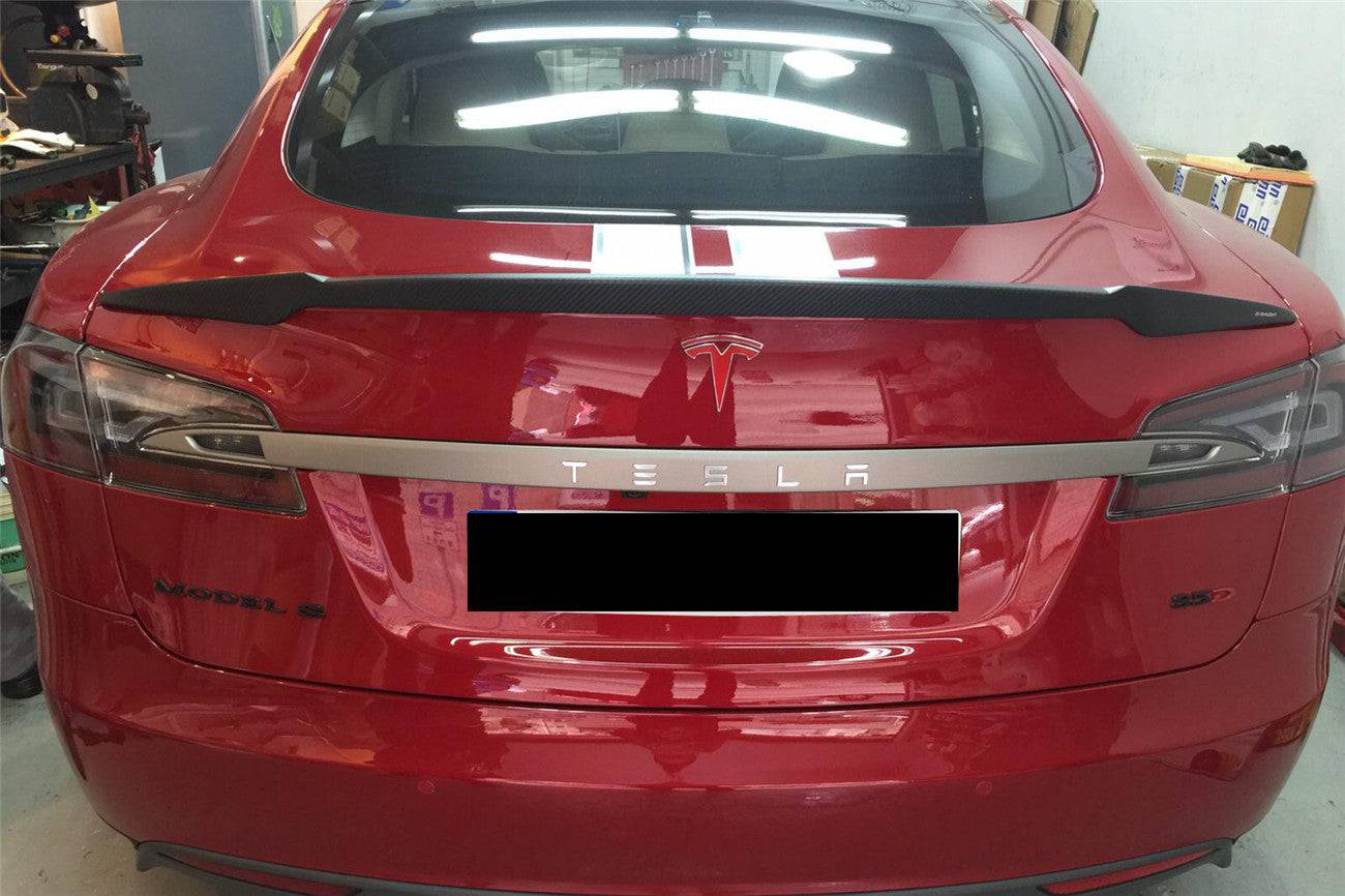 Alerón de maletero de fibra de carbono estilo Tesla Model S RS Carbonado 2012-2015