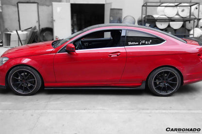 Faldones laterales estilo DP para Mercedes Benz W204 C63 AMG Clase C Coupé Carbonado 2012-2014