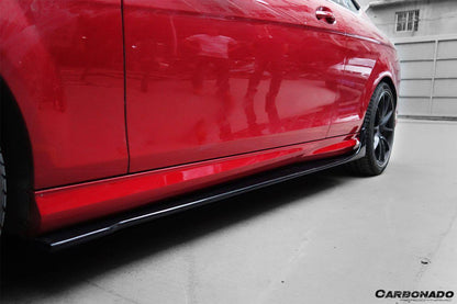 Faldones laterales estilo DP para Mercedes Benz W204 C63 AMG Clase C Coupé Carbonado 2012-2014