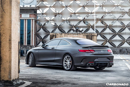 Carbonado 2014-2021 Mercedes Benz S63 S Class C217 Coupe RT Style Carbon Fiber Trunk Spoiler