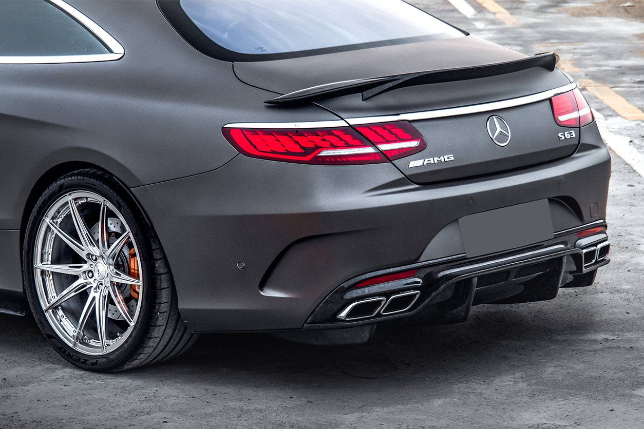 Carbonado 2014-2021 Mercedes Benz S63 S Class C217 Coupe RT Style Carbon Fiber Trunk Spoiler