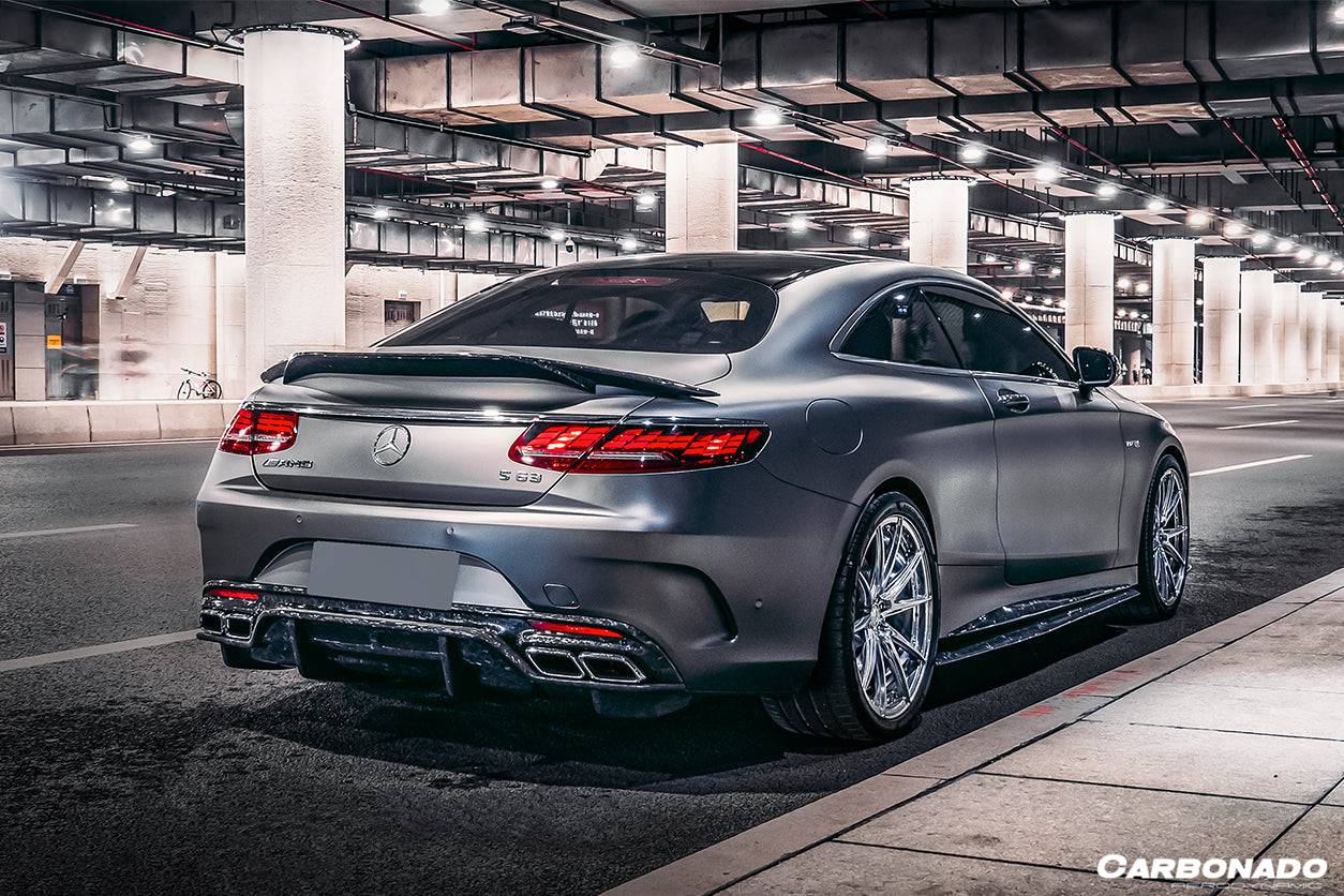 Carbonado 2014-2021 Mercedes Benz S63 S Class C217 Coupe RT Style Carbon Fiber Trunk Spoiler