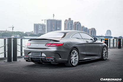Carbonado 2014-2021 Mercedes Benz S63 S Class C217 Coupe RT Style Carbon Fiber Trunk Spoiler