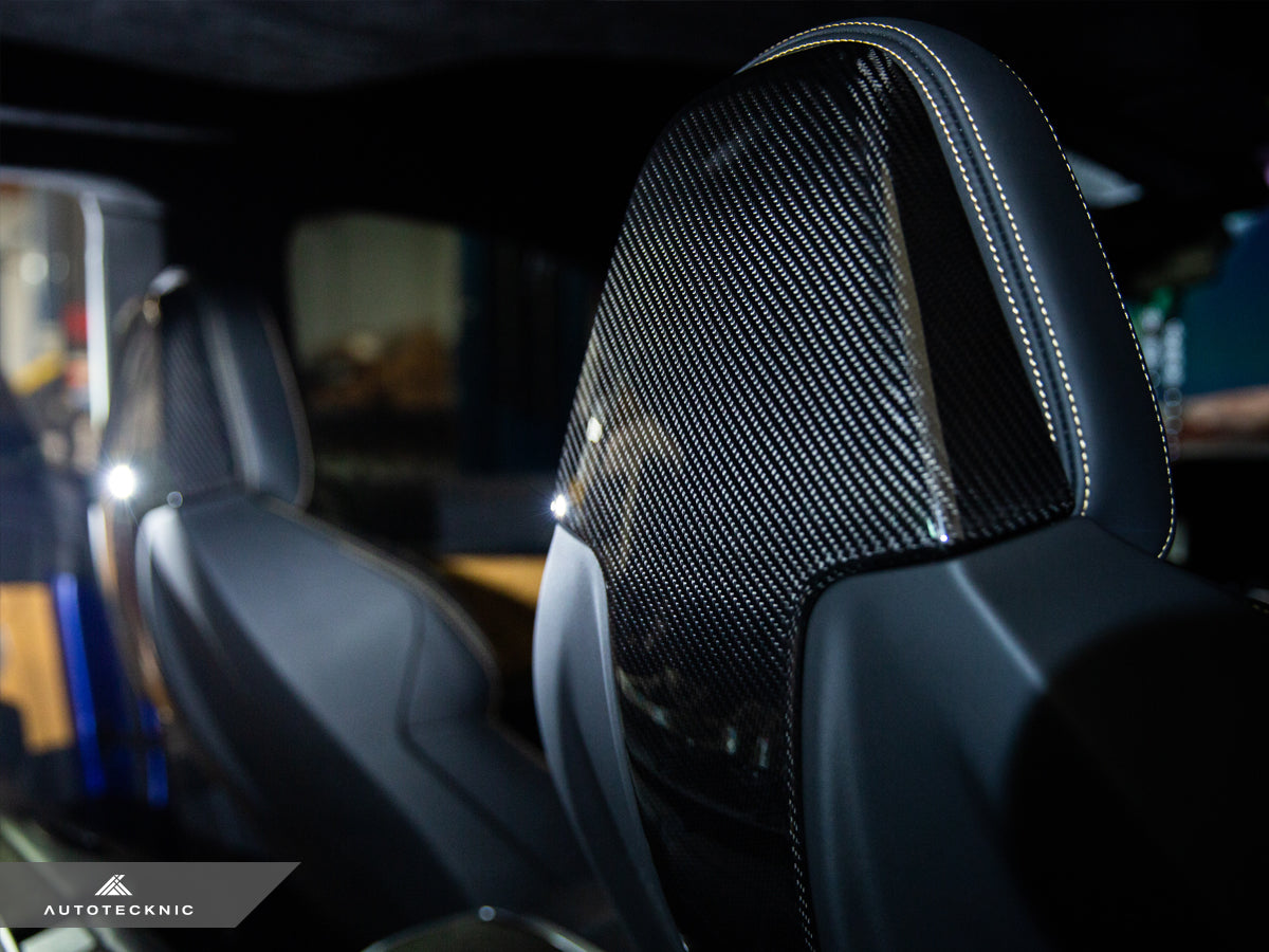 Juego de fundas de asiento de carbono seco AutoTecknic para respaldo - F91/ F92/ F93 M8