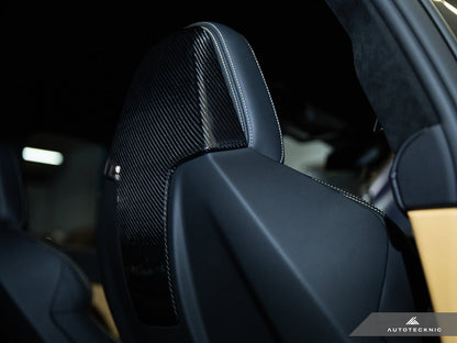 Juego de fundas de asiento de carbono seco AutoTecknic para respaldo - F91/ F92/ F93 M8