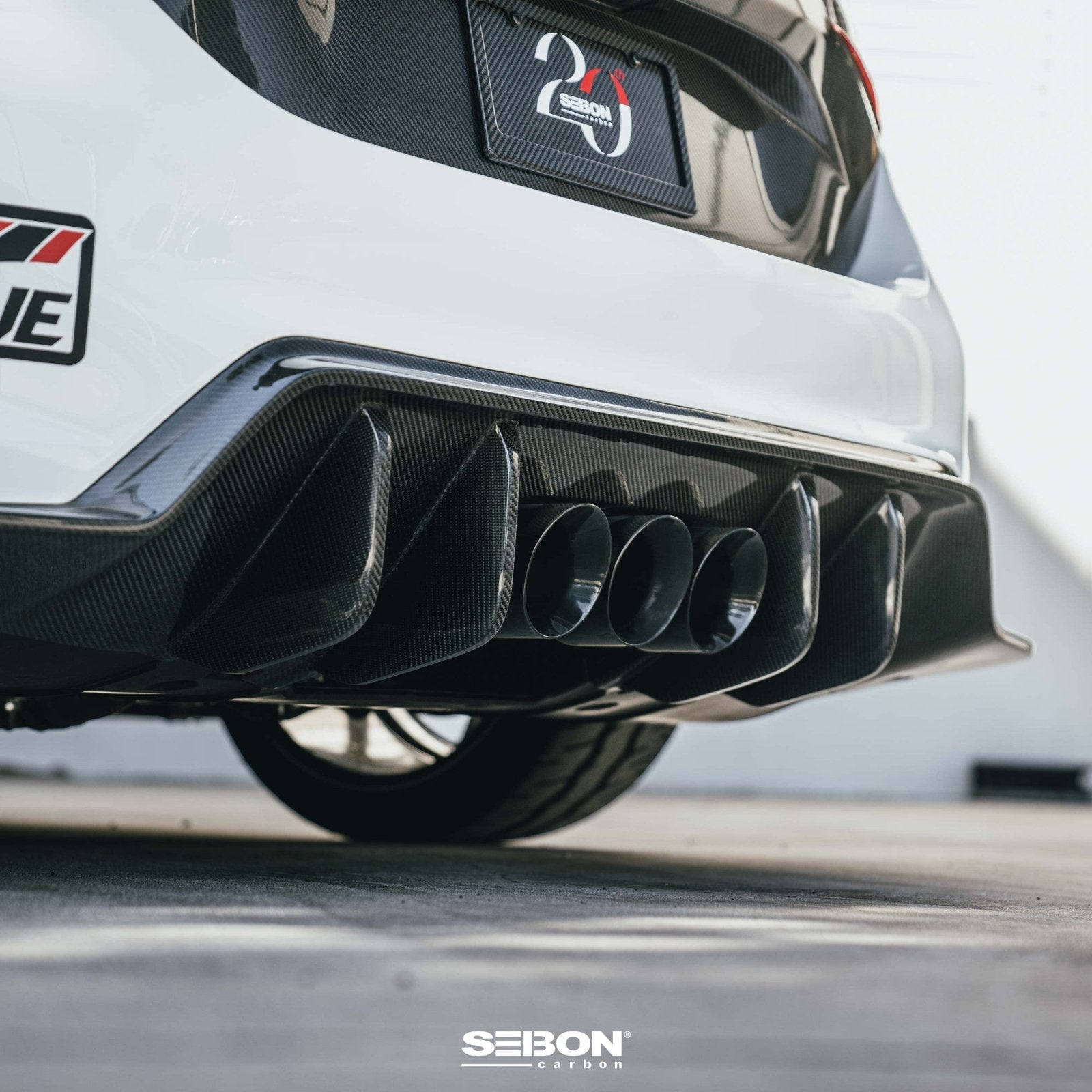 Seibon MB - Style Carbon Fiber Rear Diffuser (2023+ Honda Civic Type R) - Seibon