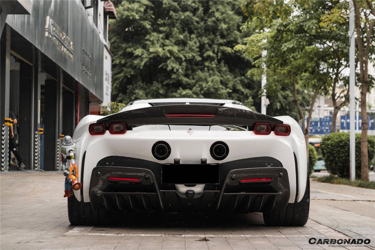 Alerón de maletero de fibra de carbono estilo Ferrari SF90 Stradale AV Carbonado 2020-UP