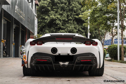 Alerón de maletero de fibra de carbono estilo Ferrari SF90 Stradale AV Carbonado 2020-UP