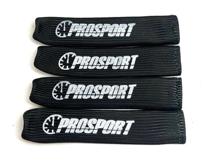 Protectores de cables de bujía Prosport - Negros con logotipo [8 piezas]