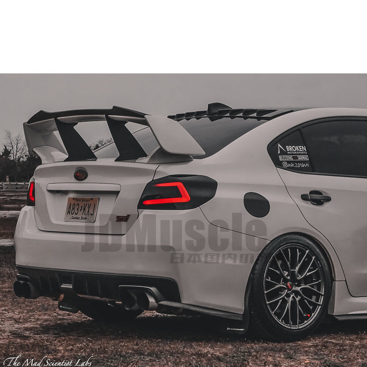 JDMuscle [15-21 WRX/STI w/ OEM STI Wing] Tanso Carbon Fiber Wing Gurney Flap V2 - Different Carbon available