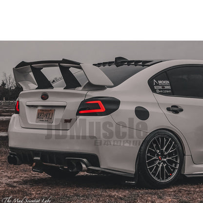 JDMuscle [15-21 WRX/STI w/ OEM STI Wing] Tanso Carbon Fiber Wing Gurney Flap V2 - Different Carbon available