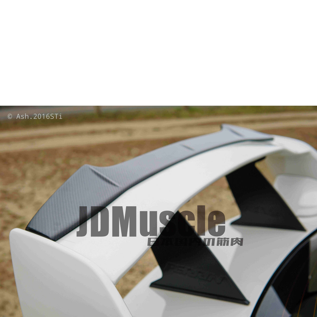 JDMuscle [15-21 WRX/STI w/ OEM STI Wing] Tanso Carbon Fiber Wing Gurney Flap V2 - Different Carbon available