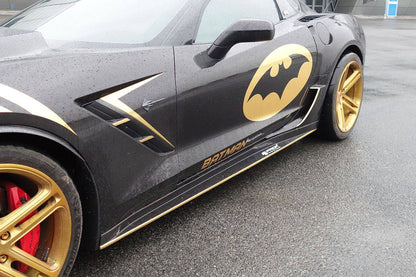 Carbonado 2013-2019 Corvette C7 PD Style Carrocería ancha con bengalas traseras y faldones laterales