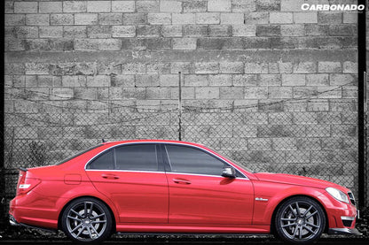 Carbonado 2008-2014 Mercedes Benz W204 C63 AMG RZ Style Carbon Fiber Side Skirts