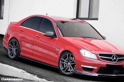 Carbonado 2008-2014 Mercedes Benz W204 C63 AMG RZ Style Carbon Fiber Side Skirts