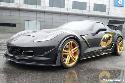 Carbonado 2013-2019 Corvette C7 PD Style Carrocería ancha con bengalas traseras y faldones laterales