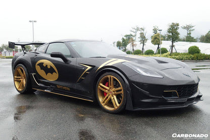 Carbonado 2013-2019 Corvette C7 PD Style Carrocería ancha con bengalas traseras y faldones laterales