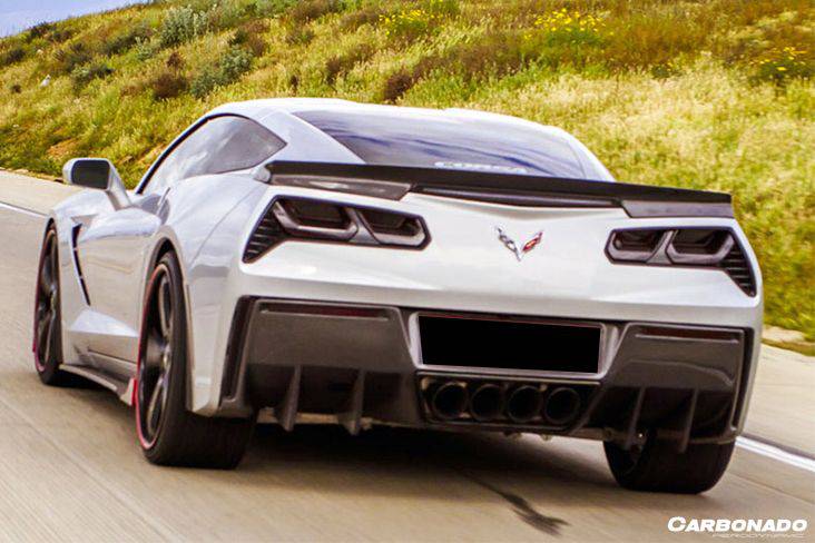 Alerón trasero estilo RK para Corvette C7 Z51 Grandsport Z06 Carbonado 2013-2019