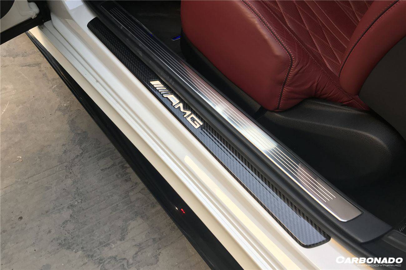 Carbonado 2014-2021 Mercedes Benz C217 S63  S65 AMG Coupe OE Style Dry Carbon Fiber Door Sills Steps Cover