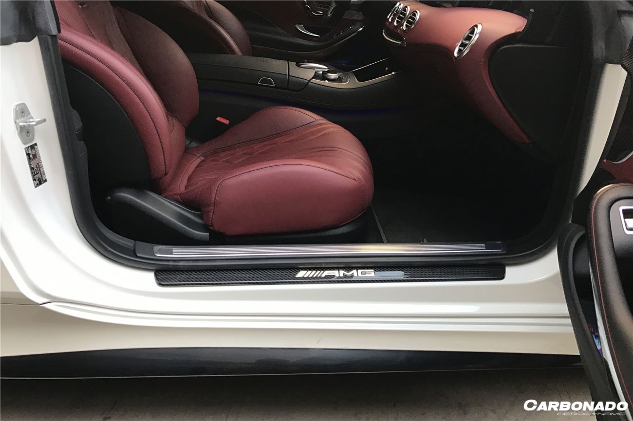 Carbonado 2014-2021 Mercedes Benz C217 S63  S65 AMG Coupe OE Style Dry Carbon Fiber Door Sills Steps Cover