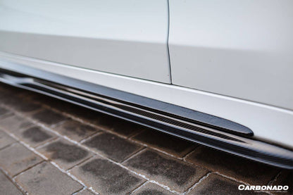 Carbonado 2015-2021 Mercedes Benz W205 C63 S AMG Sedan Carbon Fiber Side Skirts Extension Add On Lip