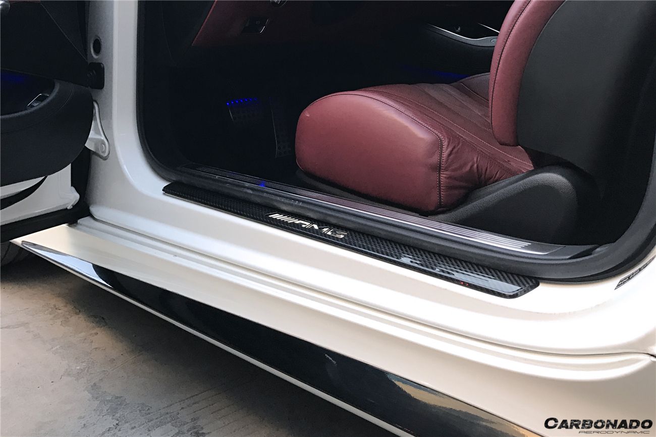 Carbonado 2014-2021 Mercedes Benz C217 S63  S65 AMG Coupe OE Style Dry Carbon Fiber Door Sills Steps Cover