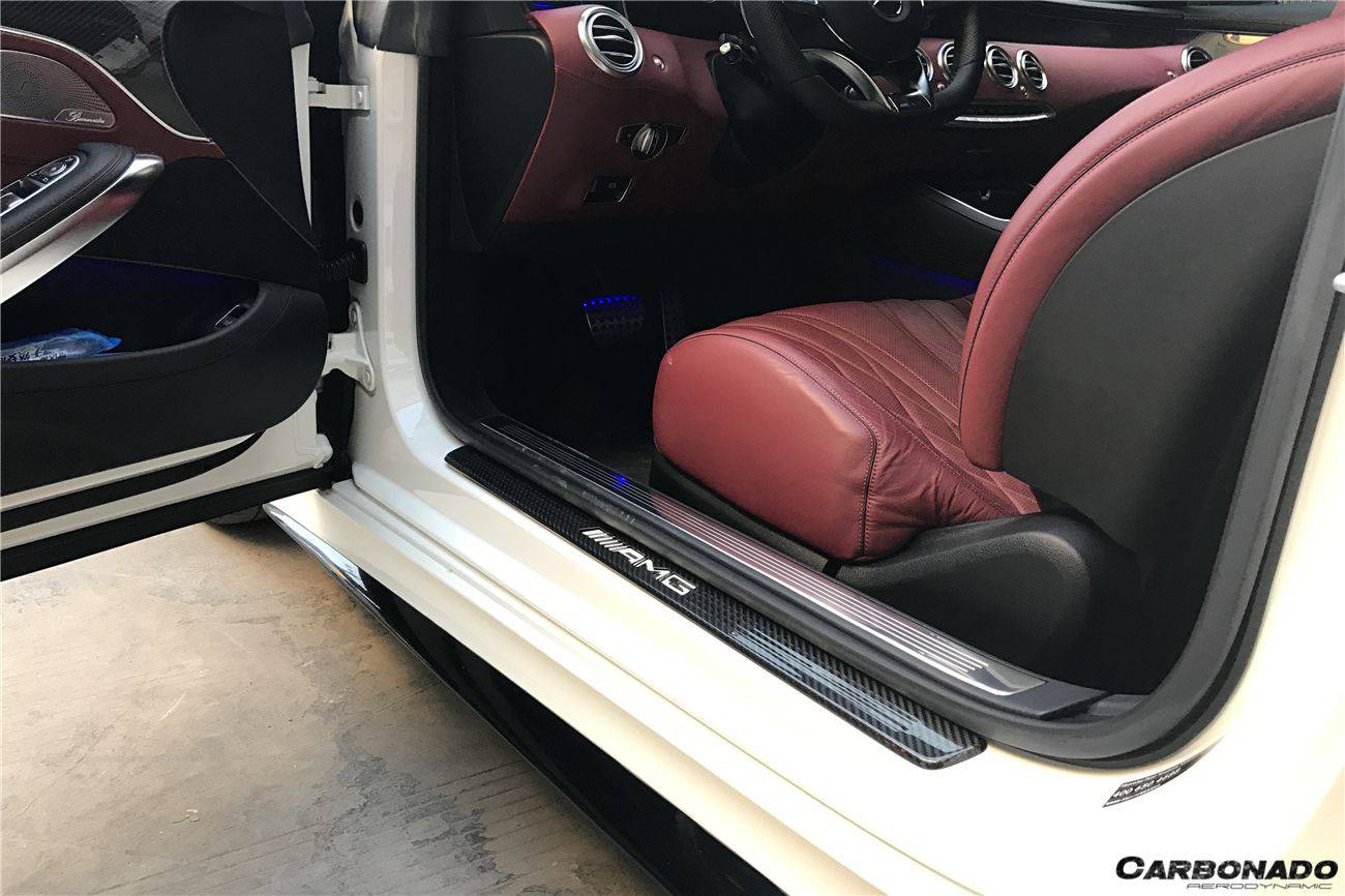 Carbonado 2014-2021 Mercedes Benz C217 S63  S65 AMG Coupe OE Style Dry Carbon Fiber Door Sills Steps Cover