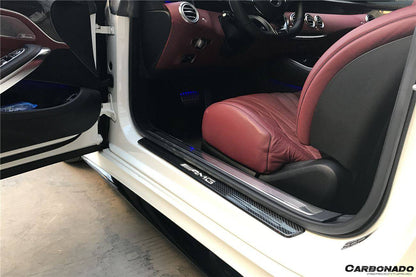 Carbonado 2014-2021 Mercedes Benz C217 S63  S65 AMG Coupe OE Style Dry Carbon Fiber Door Sills Steps Cover