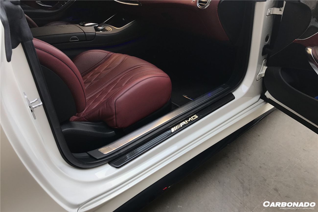 Carbonado 2014-2021 Mercedes Benz C217 S63  S65 AMG Coupe OE Style Dry Carbon Fiber Door Sills Steps Cover