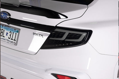 Luces traseras LED OLM Spec-AR (lente ahumada/base negra/barra blanca) - WRX 2022+