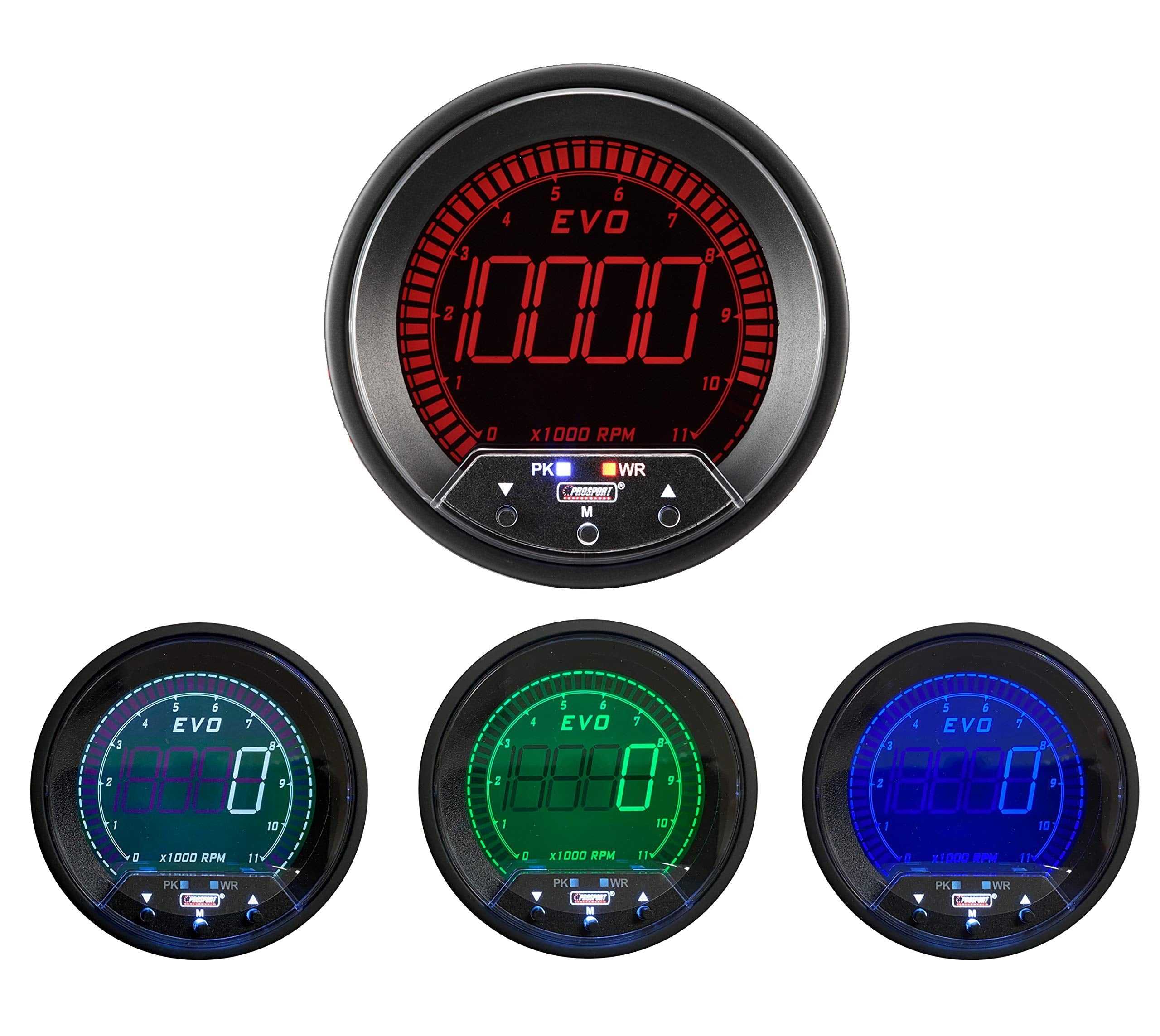 Prosport 3-3/8" Premium EVO Series Tachometer with  Peak/Warning