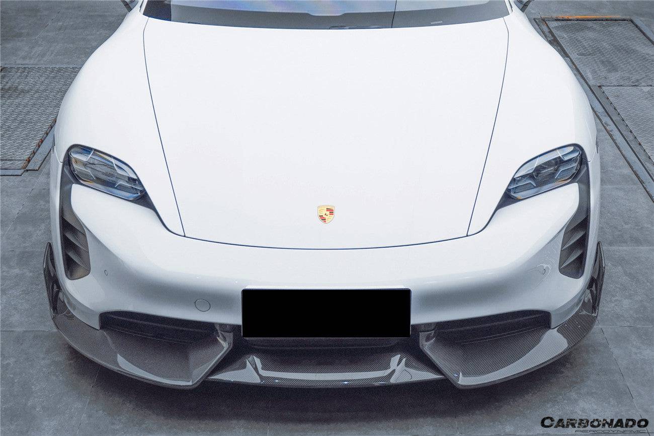 Borde delantero de fibra de carbono estilo CADO para Porsche Taycan 4 4S GTS TURBO 2019-2023