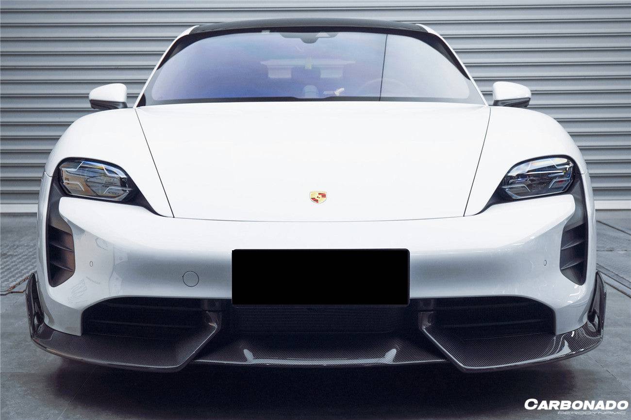 Borde delantero de fibra de carbono estilo CADO para Porsche Taycan 4 4S GTS TURBO 2019-2023