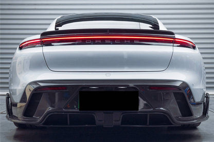 Carbonado 2019-2023 Porsche Taycan 4 4S GTS TURBO CADO Style Carbon Fiber Rear Diffuser