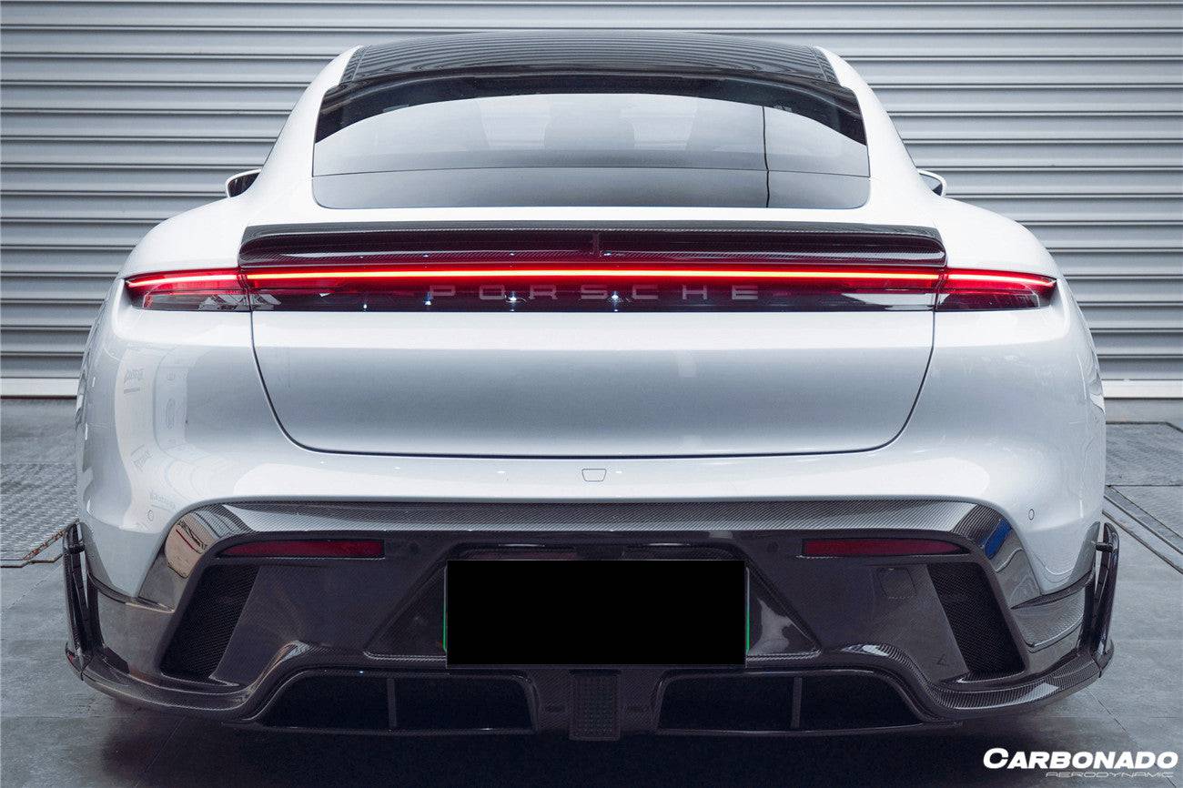Carbonado 2019-2023 Porsche Taycan 4 4S GTS TURBO CADO Style Carbon Fiber Rear Diffuser