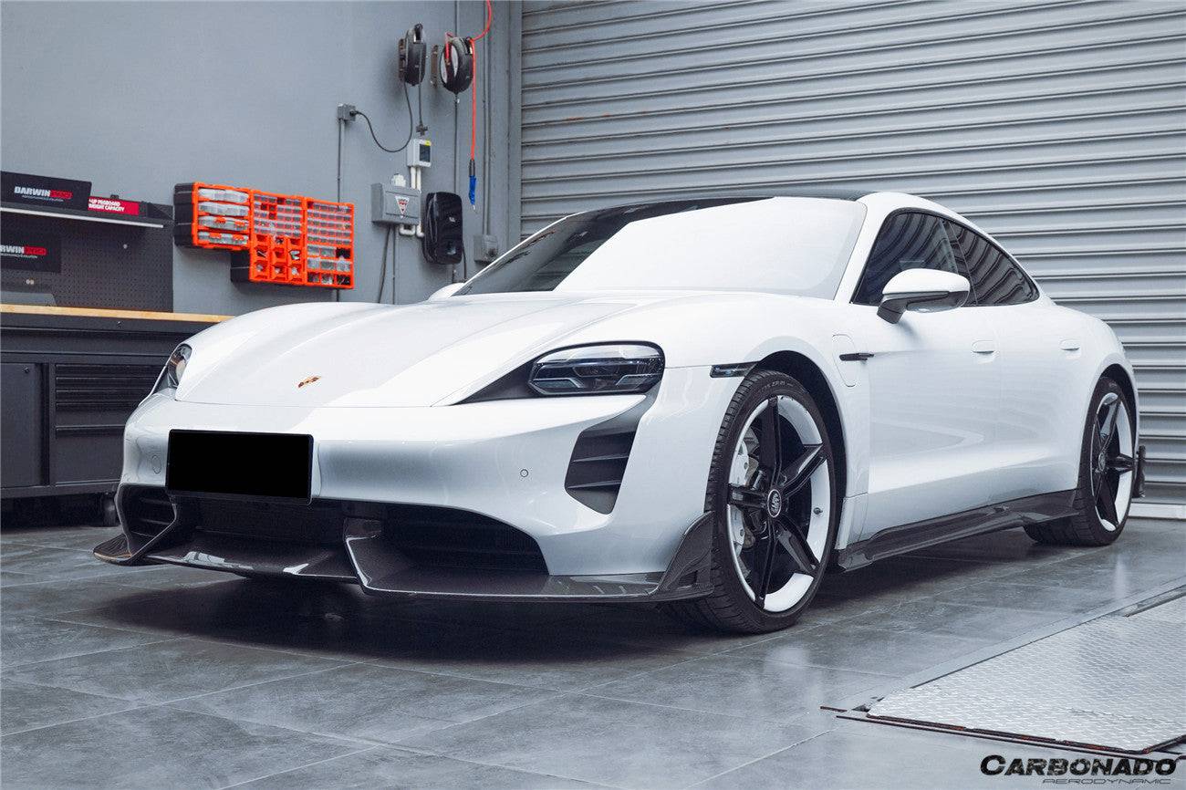 Borde delantero de fibra de carbono estilo CADO para Porsche Taycan 4 4S GTS TURBO 2019-2023