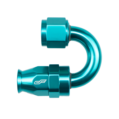 -6 AN 180 Degree Female Aluminum Hose End (PTFE)