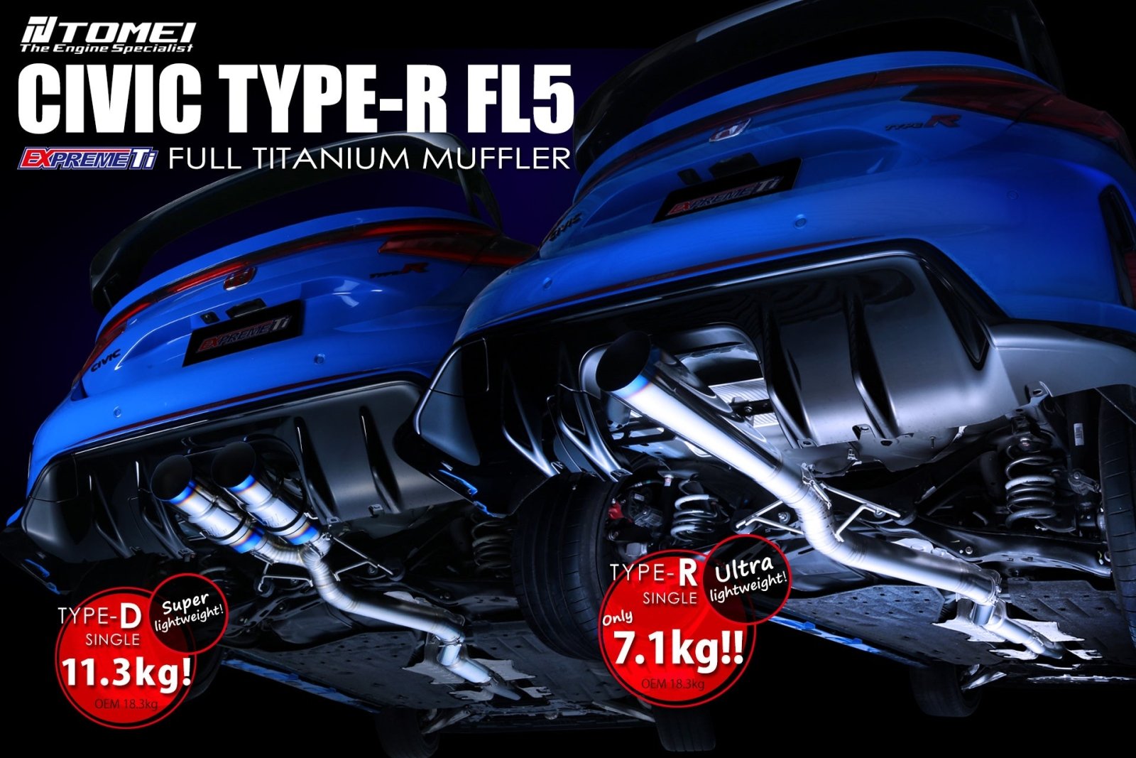 Tomei Full Titanium Muffler (Civic Type - R FL5) - Tomei