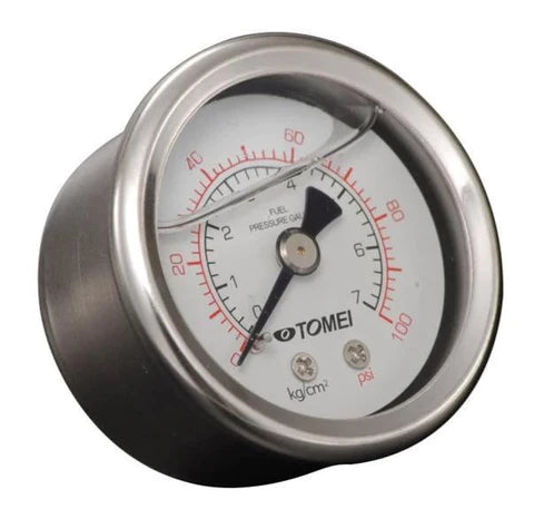 Medidor de presión de combustible Tomei 0-100 psi 