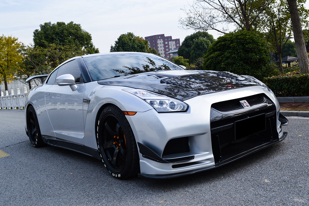 Parachoques delantero de fibra de carbono parcial estilo TPR DarwinPRO | Nissan GTR R35 2008-2023