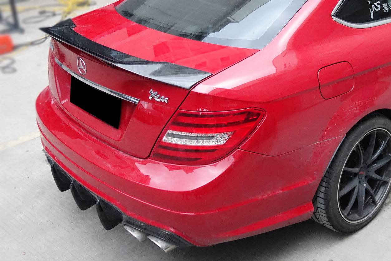 Carbonado Mercedes Benz W204 C Class   C63 AMG Coupe RT Style Carbon Fiber Trunk Spoiler