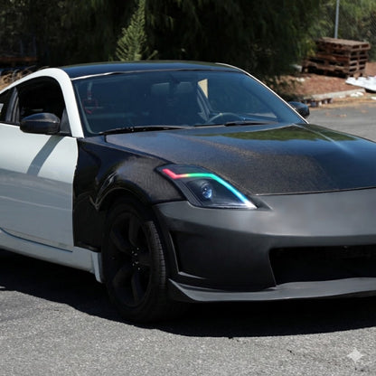 Faros delanteros NTXGLOW RGB con carcasa negra (Nissan 350Z 06-09)