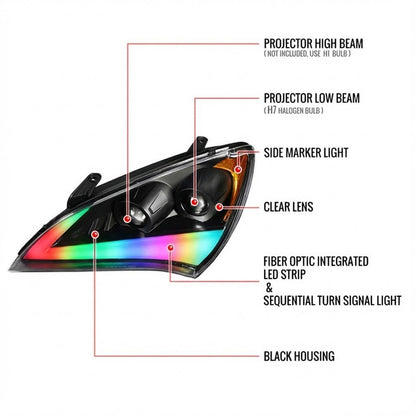 NTXGlow RGB headlights | 2009-2010 Hyundai Genesis Coupe - 2